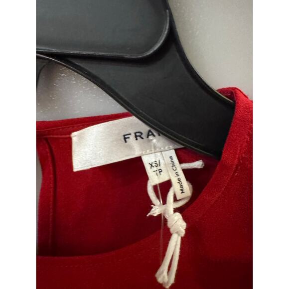 FRAME Long Bell Sleeve Top - Size XS - Red (New) - Picture 2 of 4